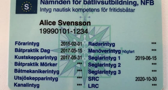 förarbevis båt