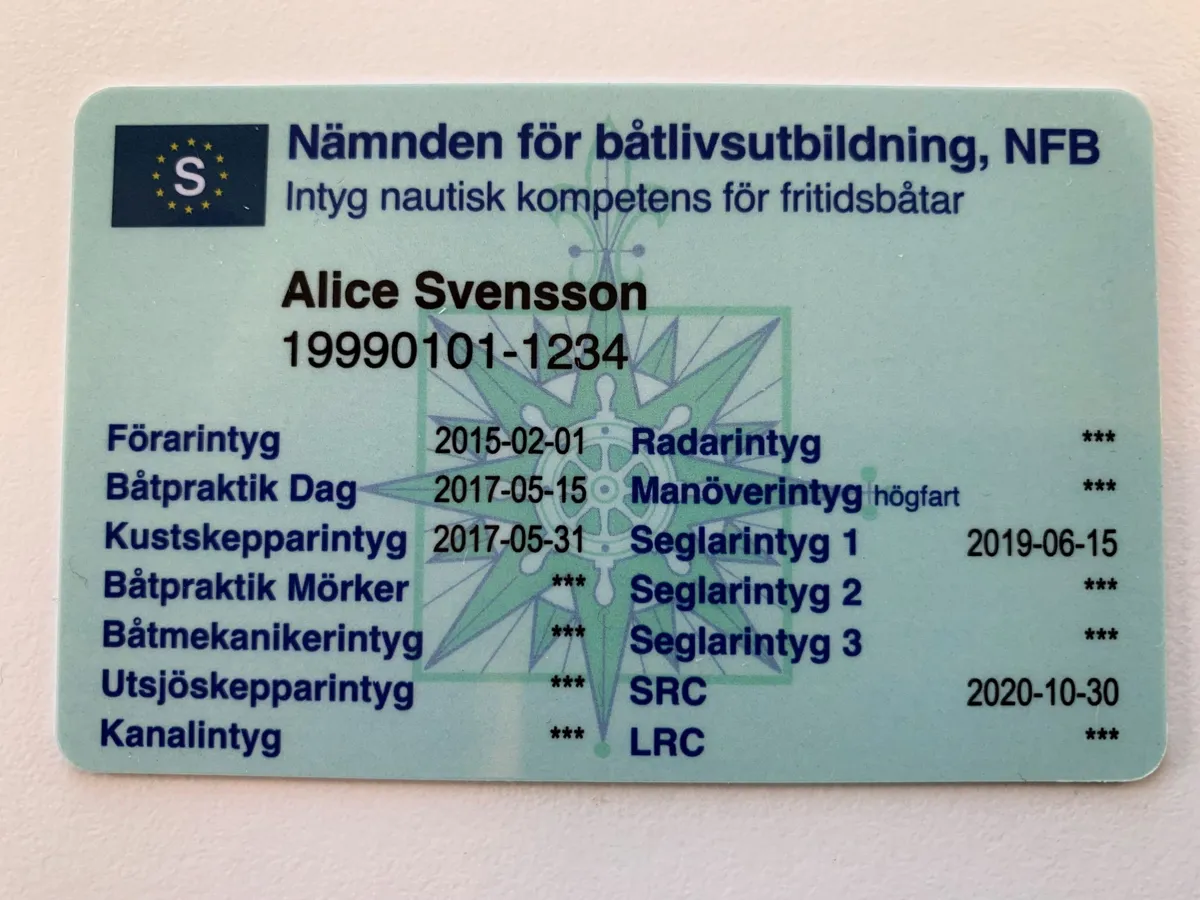 förarbevis båt